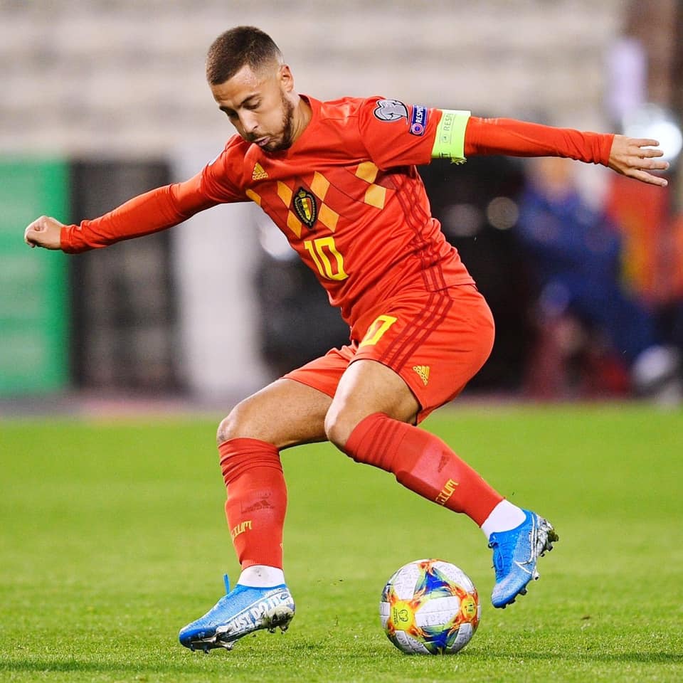 Eden Hazard in action for Belgium